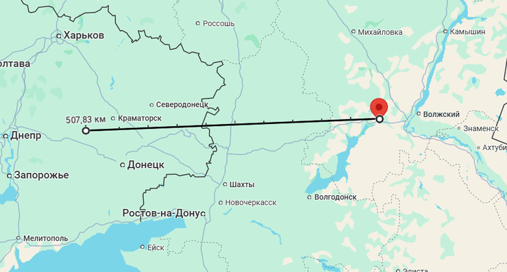 карта украина РФ расстояние до Мариновки