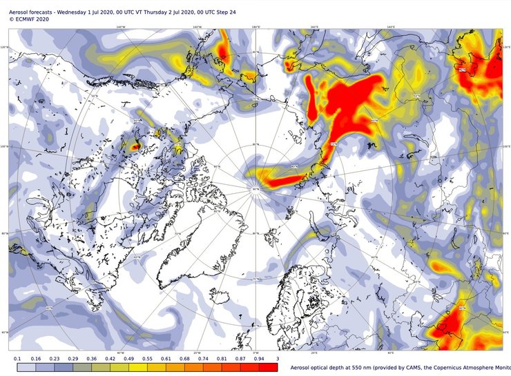 смог от лесных пожаров в сибири