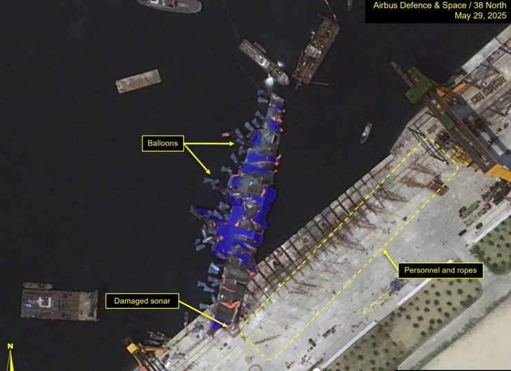 эсминец КНДР спутниковый снимок