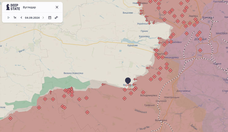 Карта DeepState: Угледар