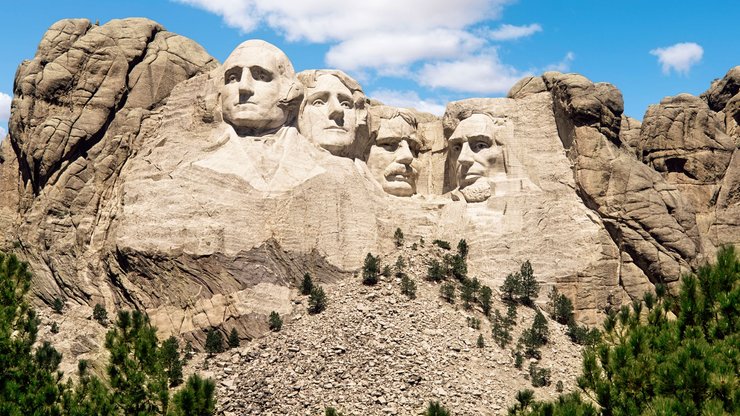 горы, деревья, небо, США, фото