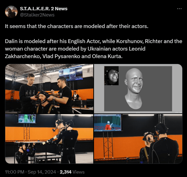 украинские актеры, Stalker 2, персонажи, герои, захват движений, S.T.A.L.K.E.R. 2