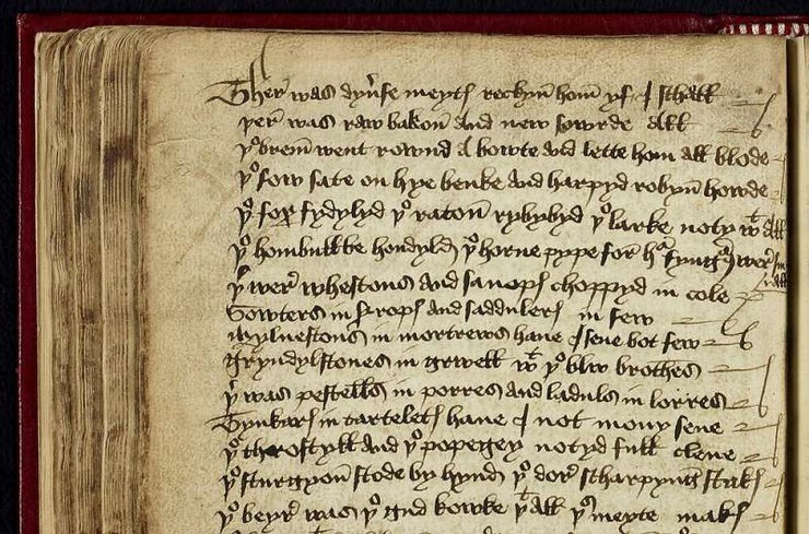 середньовічна жива комедійна вистава, рукопис XV ст., середньовічний гумор, роль менестрелів, середньовічна література, англійська комічна культура, репертуар менестрелів, розваги Середньовіччя