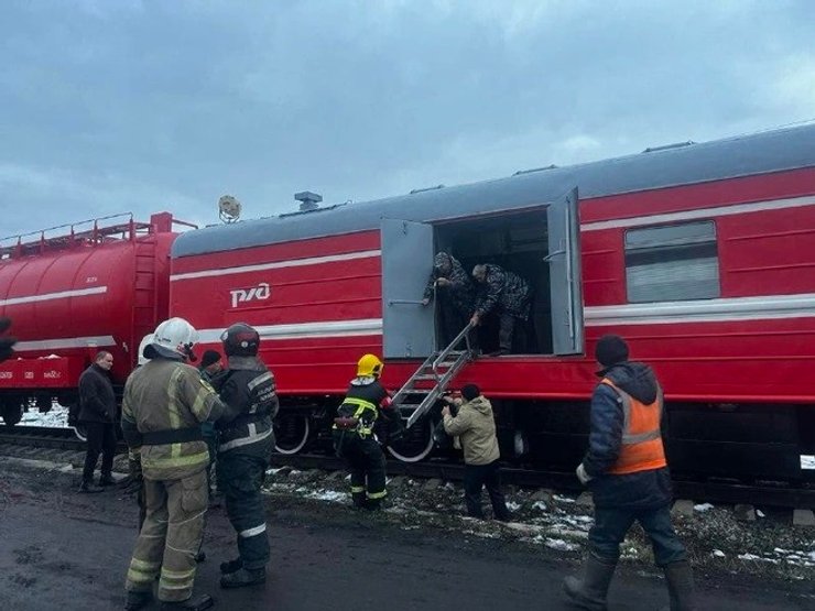 Пожарный поезд в Новосибирске