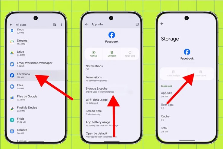 Как очистить кэш приложений Android