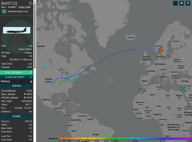 E-6 Mercury приземлился в Норвегии
