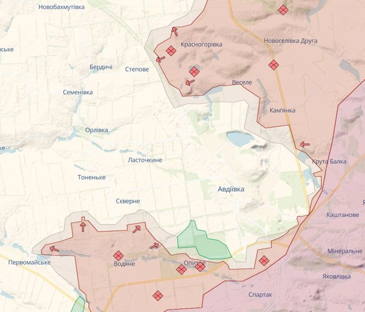 Авдеевка, карта, война