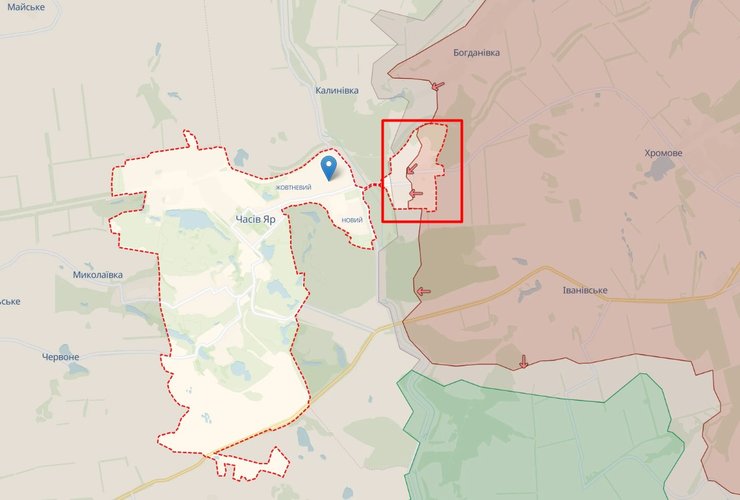 Бои на востоке, Часов Яр, DeepState, карта 27 июня