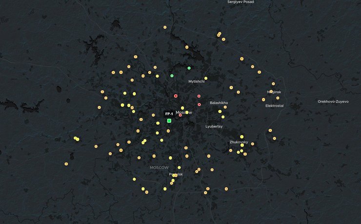 инфографика с картой системы ПВО вокруг Москвы, 4 мая