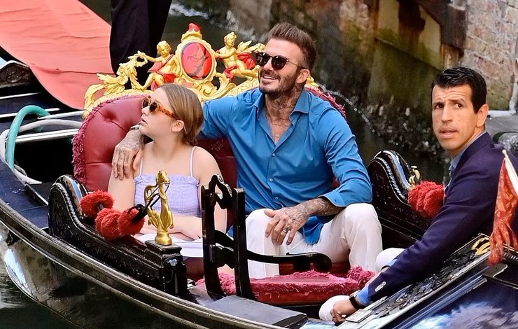 Дэвид Бекхэм, Харпер Бекхэм, венеция, прогулка по венеции