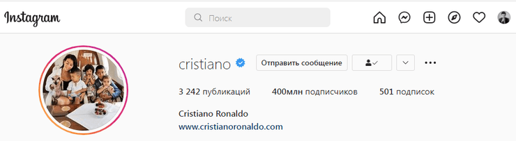 Кріштіану Роналду Інстаграм