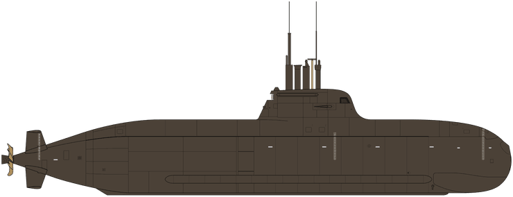 Схема підводного човна Тype-212A — малюнок