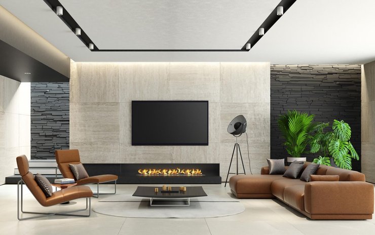 фото, камин в стиле модерн