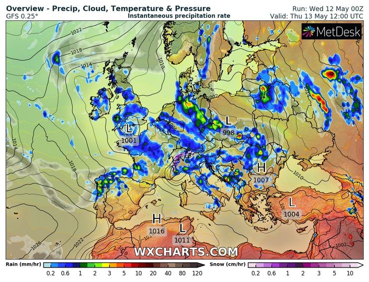 карта, погода, украина, 12 мая