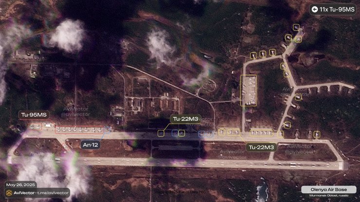 Супутниковий знімок аеродрому "Оленья"