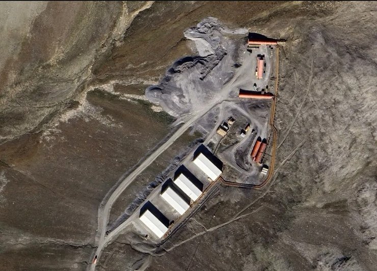 Супутниковий знімок полігону на Новій Землі