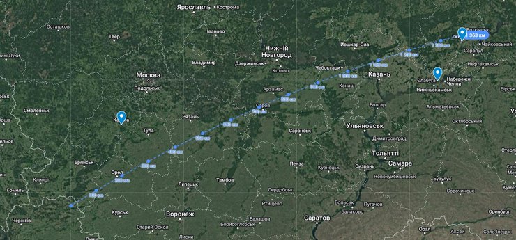 Міста РФ, випуск БПЛА