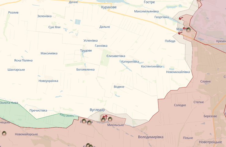 Угледар, карта Угледар, карта deep state