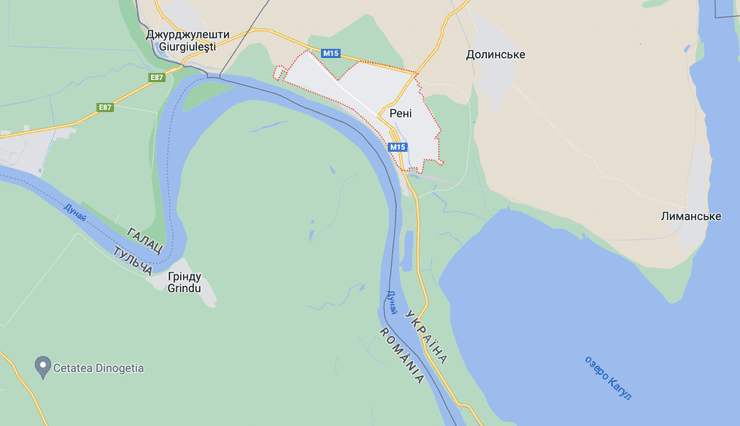 Румыния, Украина, Рени, карта