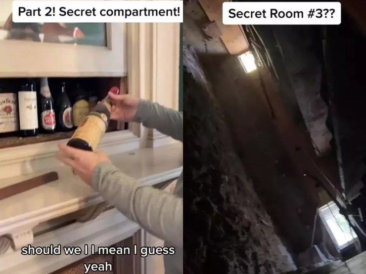 Находка, потайная комната, новый дом, соцсети, выпивка, подвал, чердак, тайник в камине, жуткая находка,