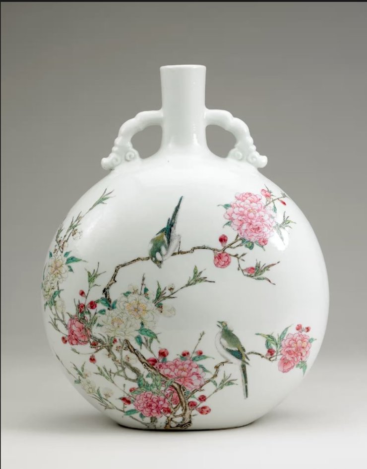Китайская керамика, Китай, Британский музей, Фляга с цветами, Китай, Британский музей