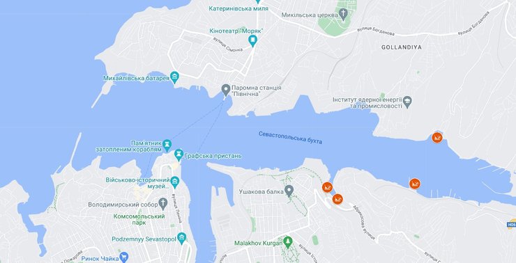 Удары по РФ, ЧФ РФ, Крым, Севастопольская бухта