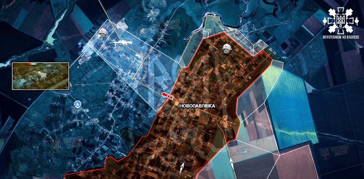 Карта боїв у Новопавлівці за даними "Мучного" 19 листопада