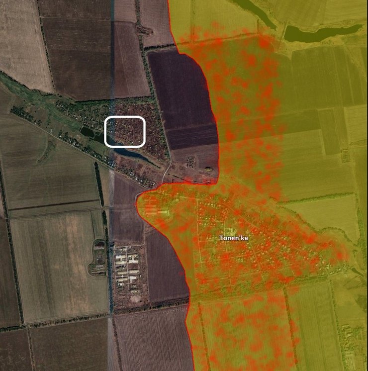 Бои под Авдеевкой, Тоненькое, карта, 19 марта