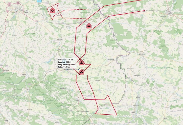 Дрони РФ 9-10 вересня рухались у Польщі по дузі