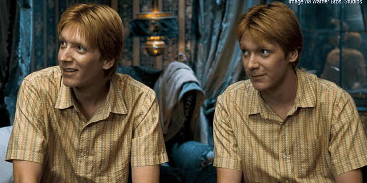 Джеймс і Олівер Фелпс у фільмі "Гаррі Поттер"