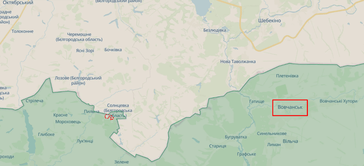 Борисівка і Вовчанськ наступ карта