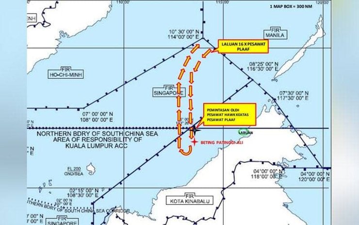 Маршрут китайских самолетов