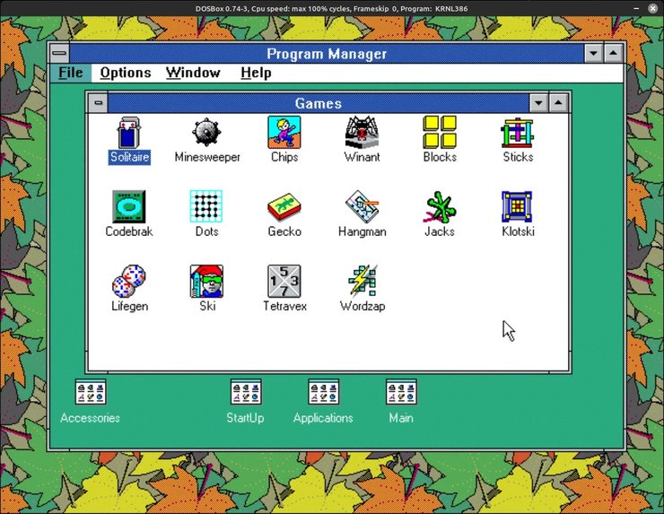 Windows 3.0 интерфейс скриншот