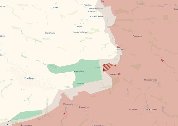 карта боїв Малинівка