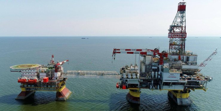 Платформа РФ на месторождении Грайфера, которую взорвали дроны СБУ