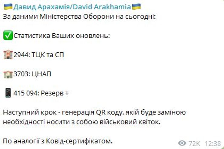 арахамия, военный билет