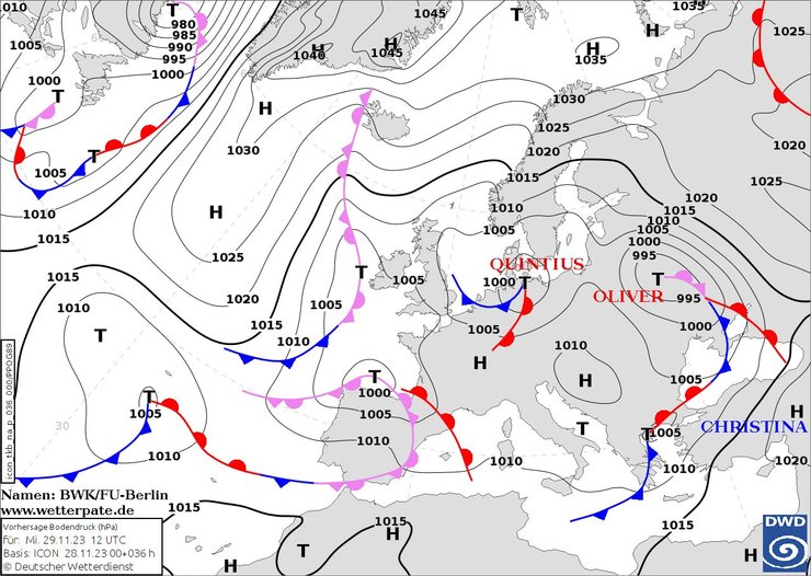 Циклон Оливер, карта, погода