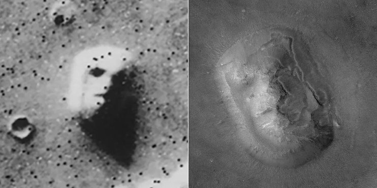 лицо человека на марсе