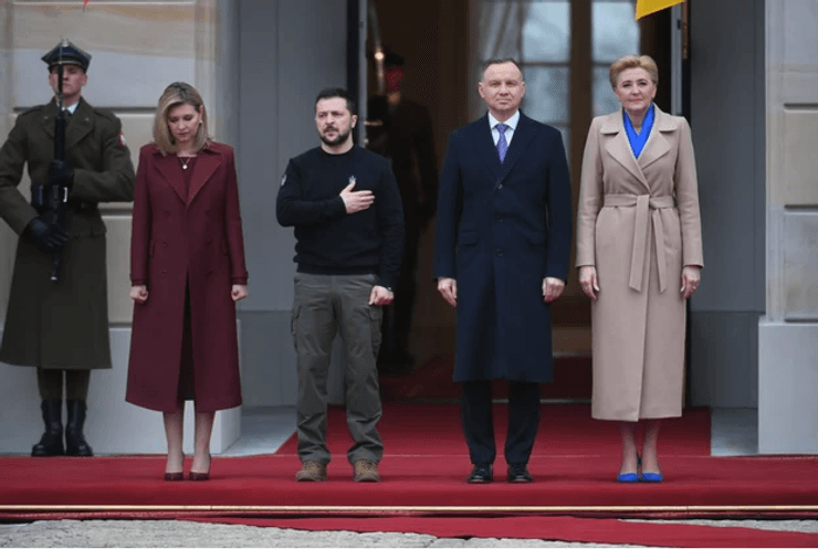 Владимир и Елена Зеленские посетили Варшаву