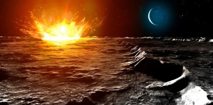 удар астероїда Місяць