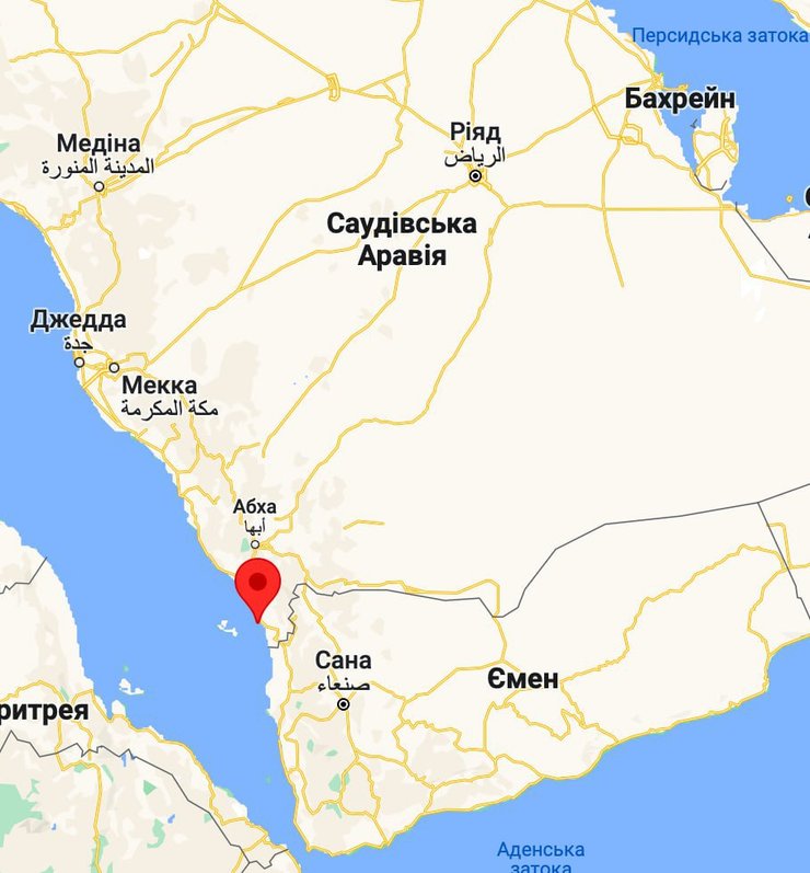 Карта Саудівської Аравії