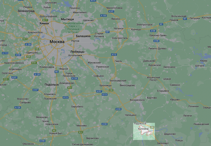карта, коломная, московская область