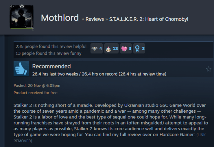 Отзывы на S.T.A.L.K.E.R 2 в сети