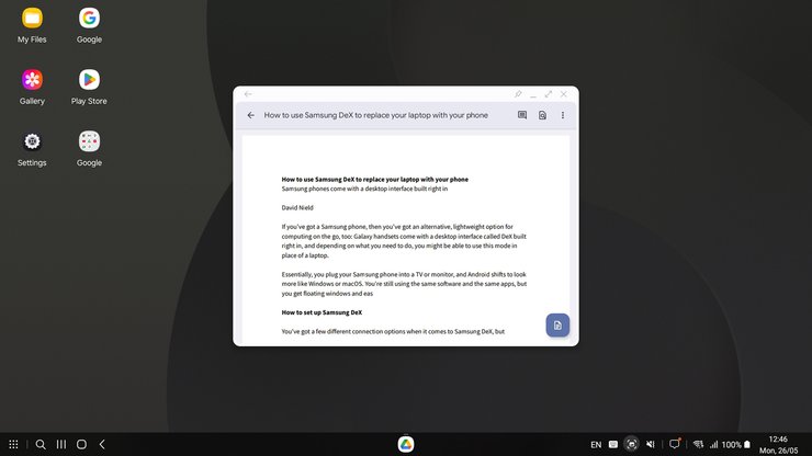 Интерфейс Samsung DeX
