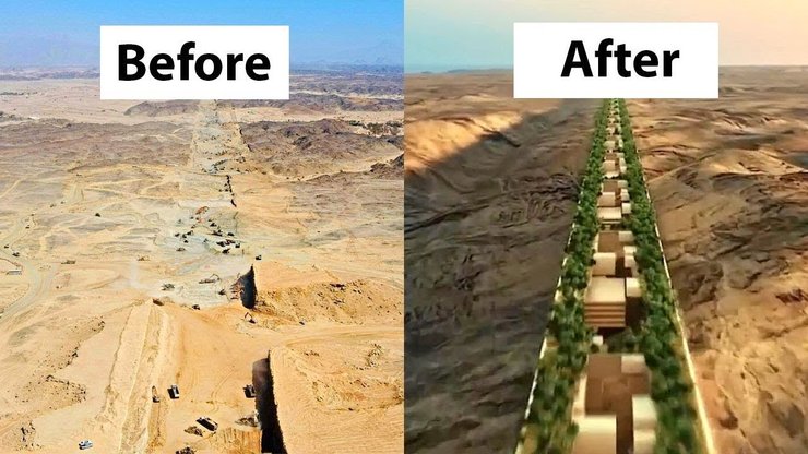 Дзеркальне місто, Саудівська Аравія, грандіозний проєкт, The Line, Neom, місто майбутнього, місто в пустелі, літаючі таксі