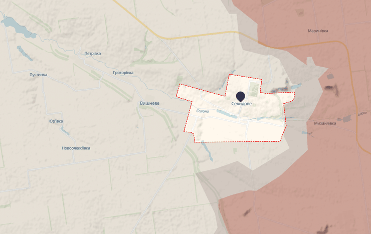 Селидово, Покровское направление, карта боевых действий
