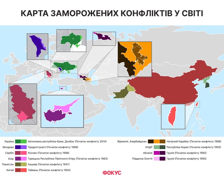 заморожені конфлікти в світі