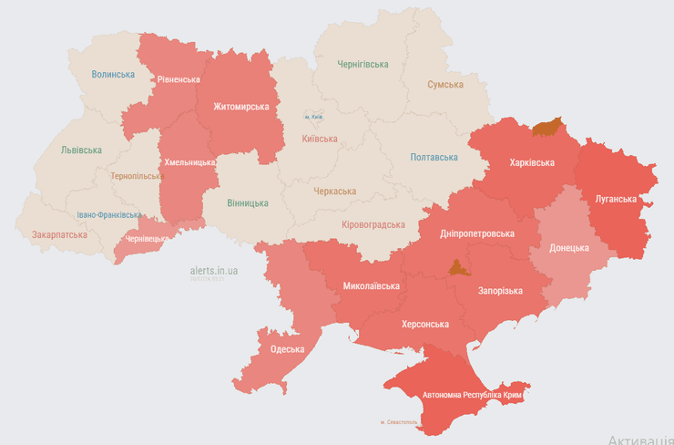 Карта тревог 10 июля