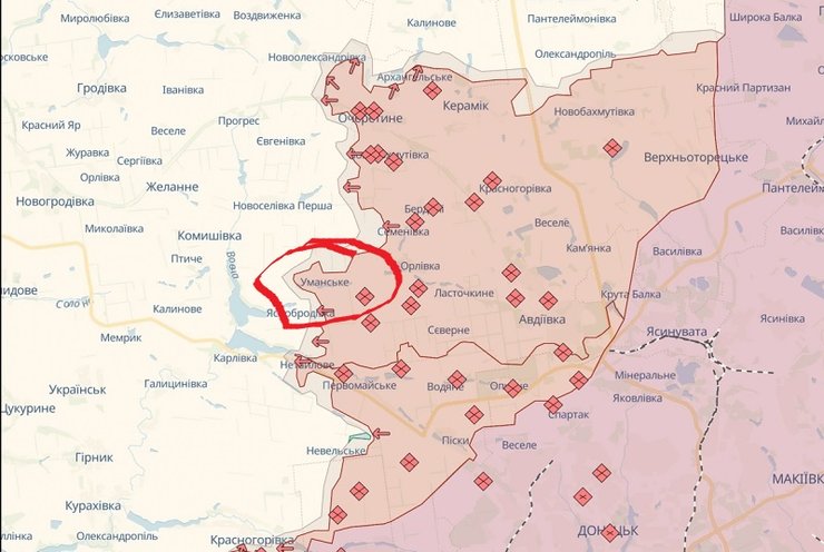 ВС России оккупировали населенный пункт Уманское
