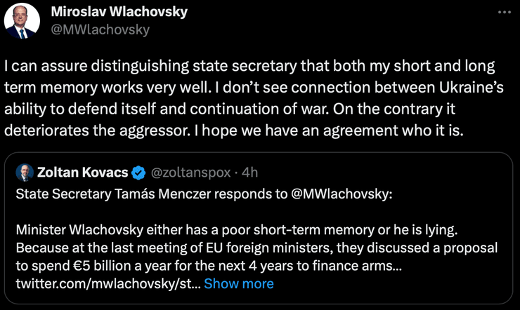 Угорщина, Словаччина, Мирослав Влаховський, Петер Сіярто, війна РФ проти України, боротьба з РФ